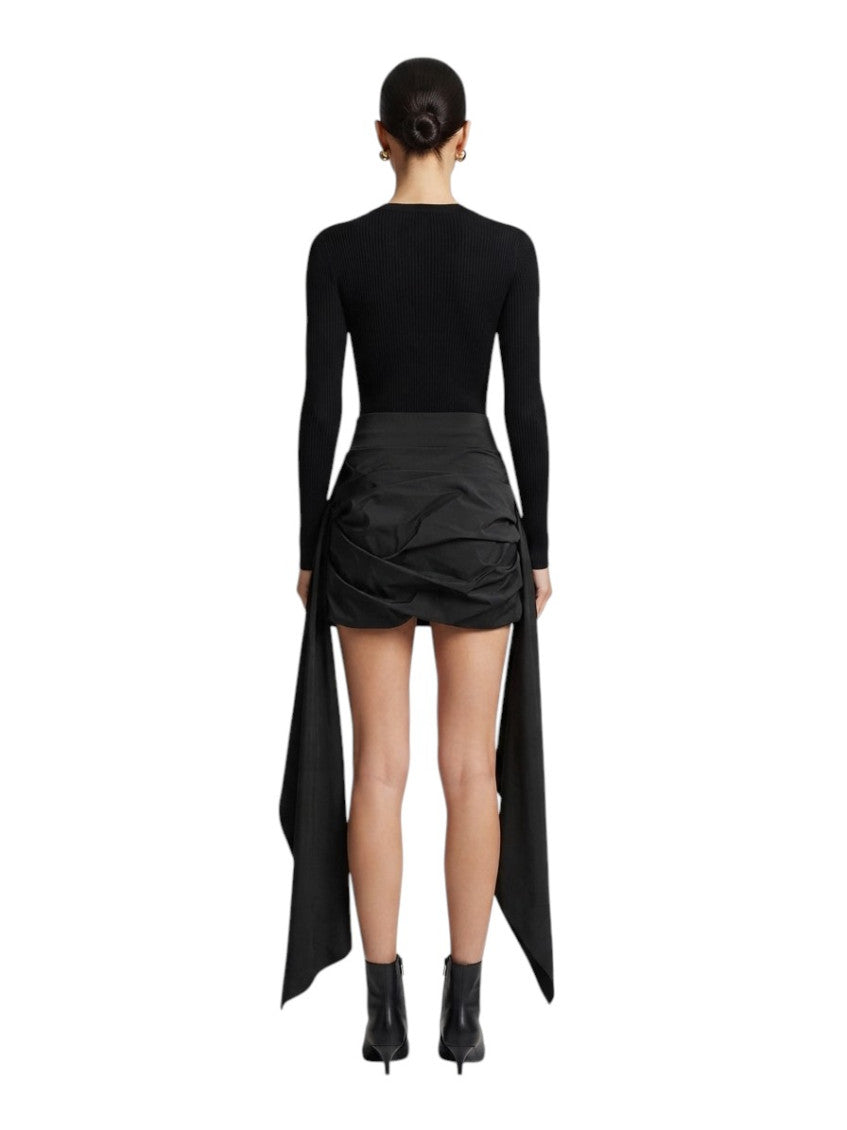 Black Solid Mini Skirt 2