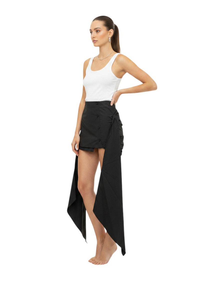 Black Solid Mini Skirt 3