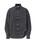 Black Solid Shirt Collar Jacket 1