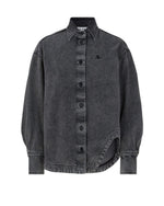 Black Solid Shirt Collar Jacket 1