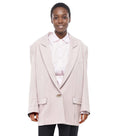 Light Pink Solid Peaked Lapel Blazer 1