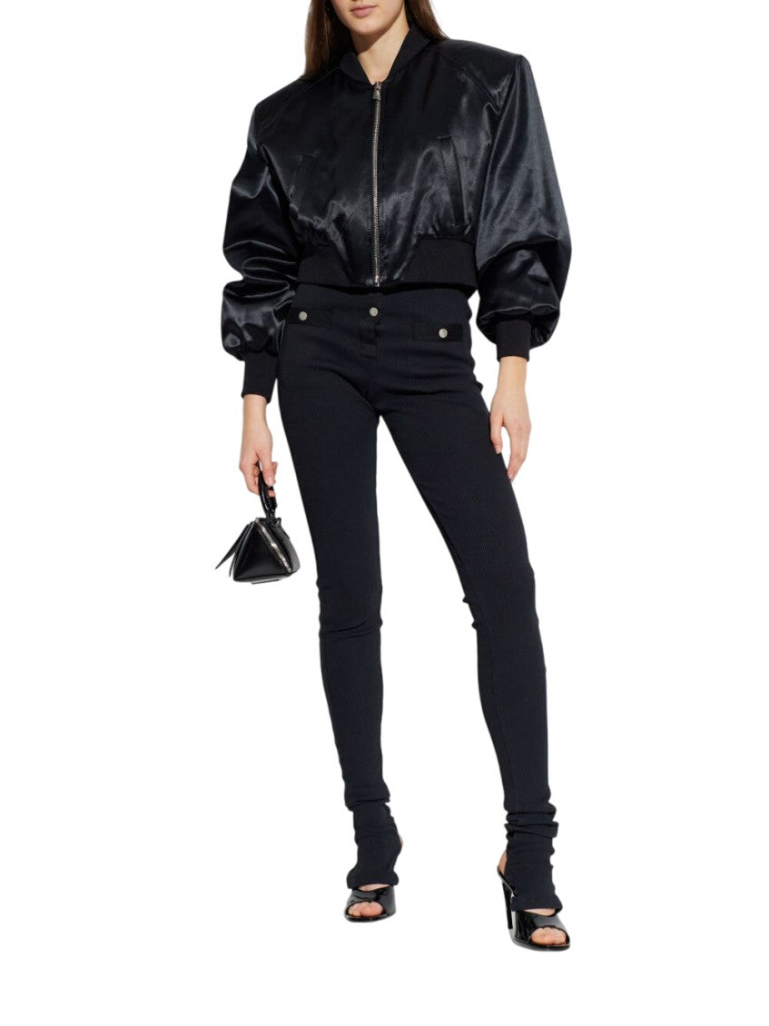 Black Solid Mock Collar Jacket 2