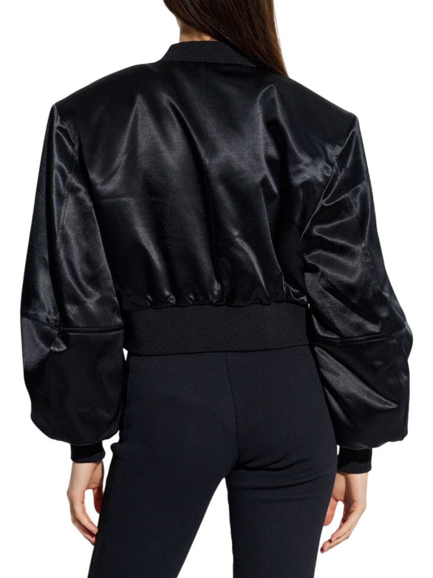 Black Solid Mock Collar Jacket 3