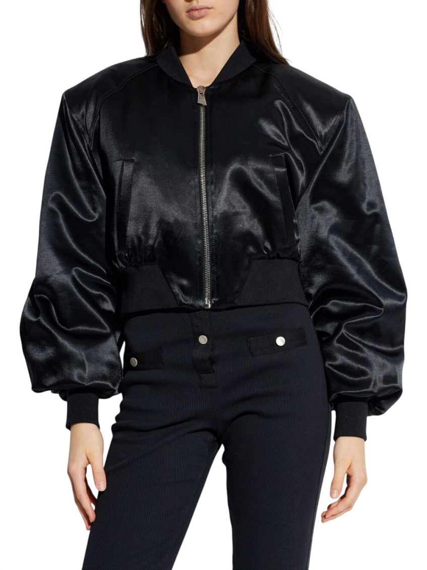 Black Solid Mock Collar Jacket 4