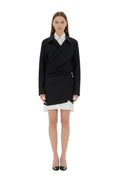 Black Notched Lapel Mini Dress 1