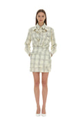 Multicolor Checks Shirt Collar Mini Dress 1