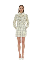 Multicolor Checks Shirt Collar Mini Dress 1