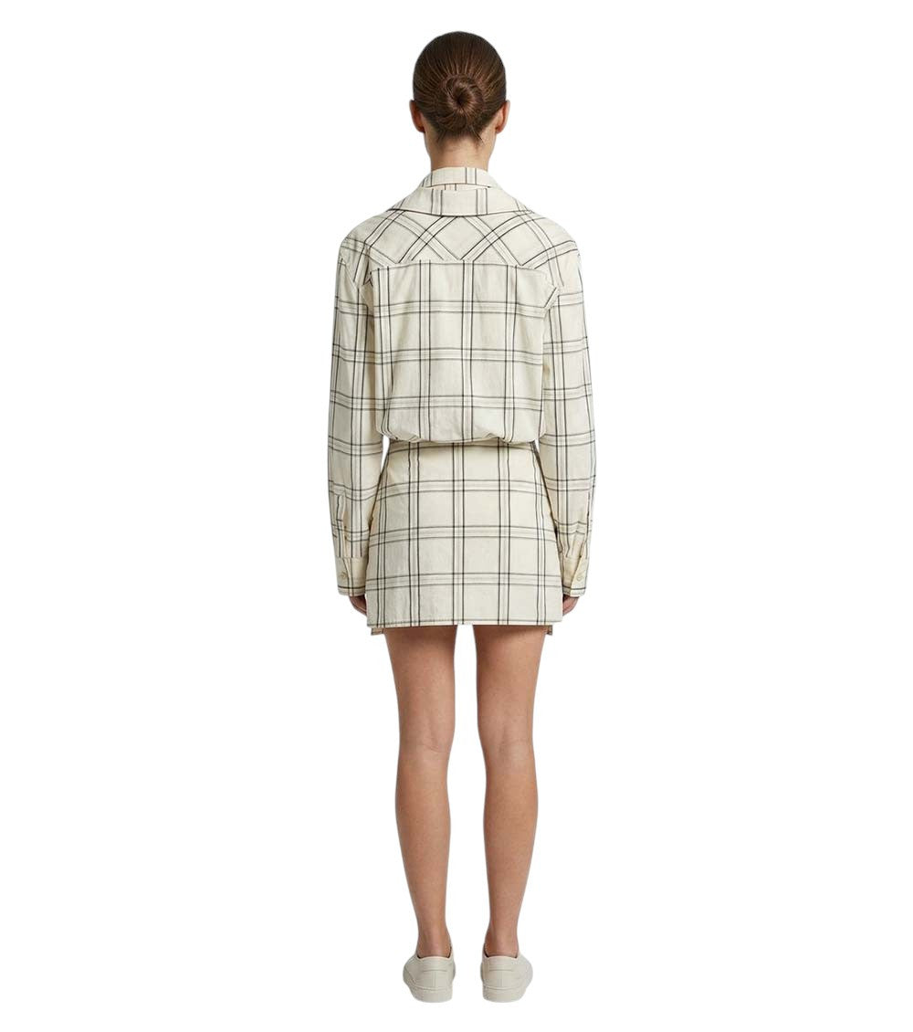 Multicolor Checks Shirt Collar Mini Dress 2