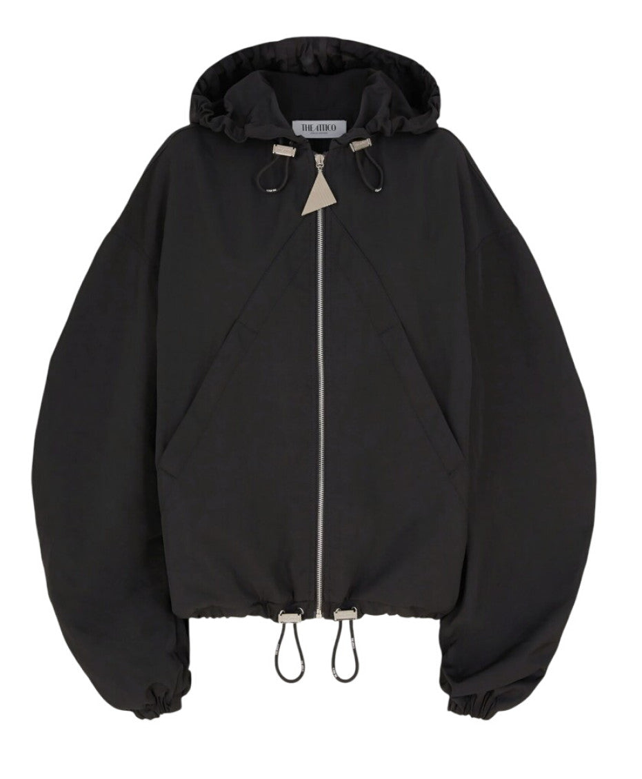 Black Solid Hood Jacket 1