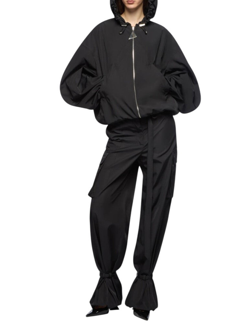 Black Solid Hood Jacket 2