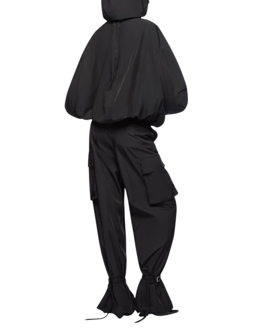 Black Solid Hood Jacket 3