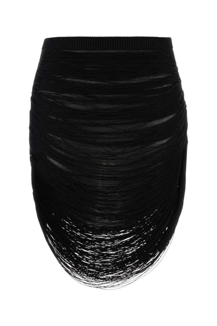 Black Textured Mini Skirt 1