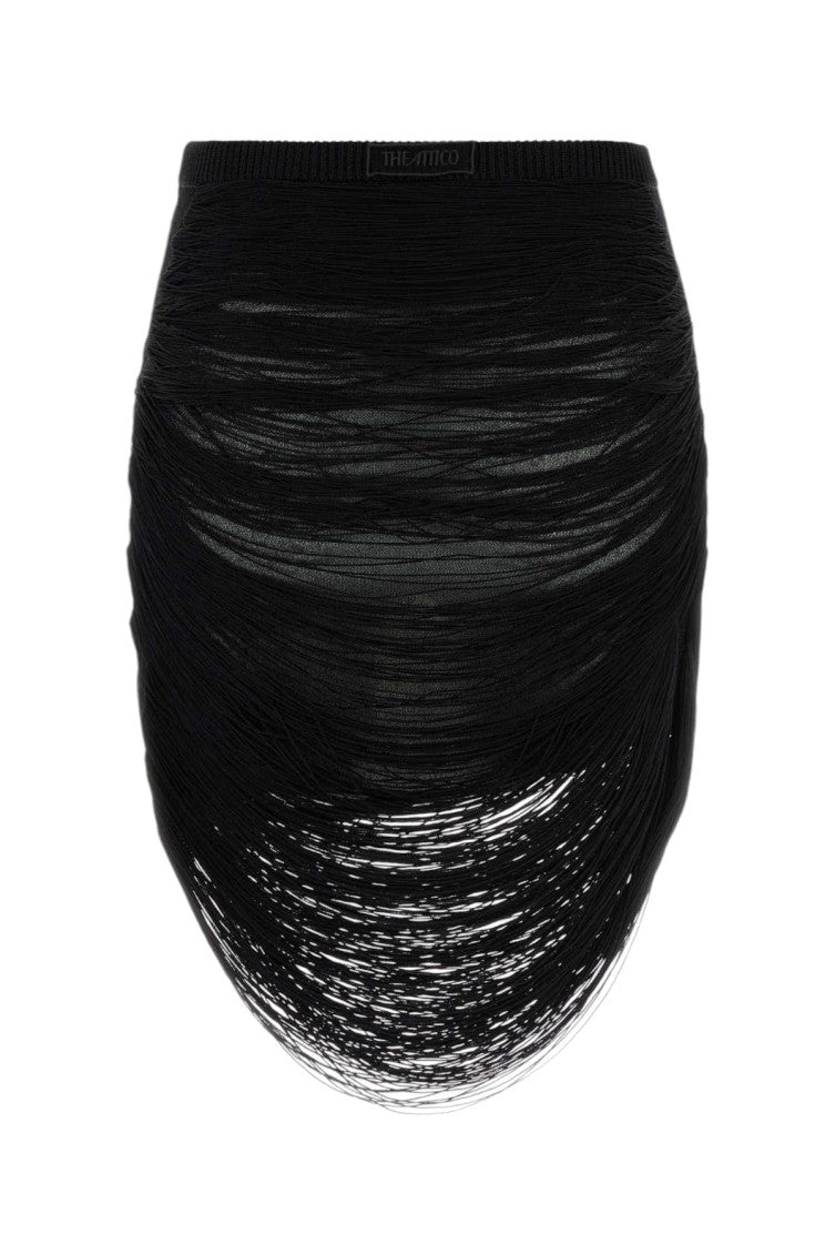 Black Textured Mini Skirt 2