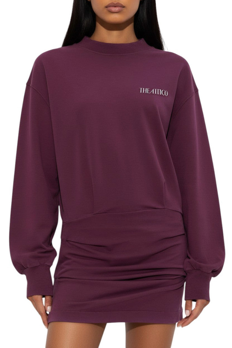 Purple Logo Crew Neck Mini Dress 3