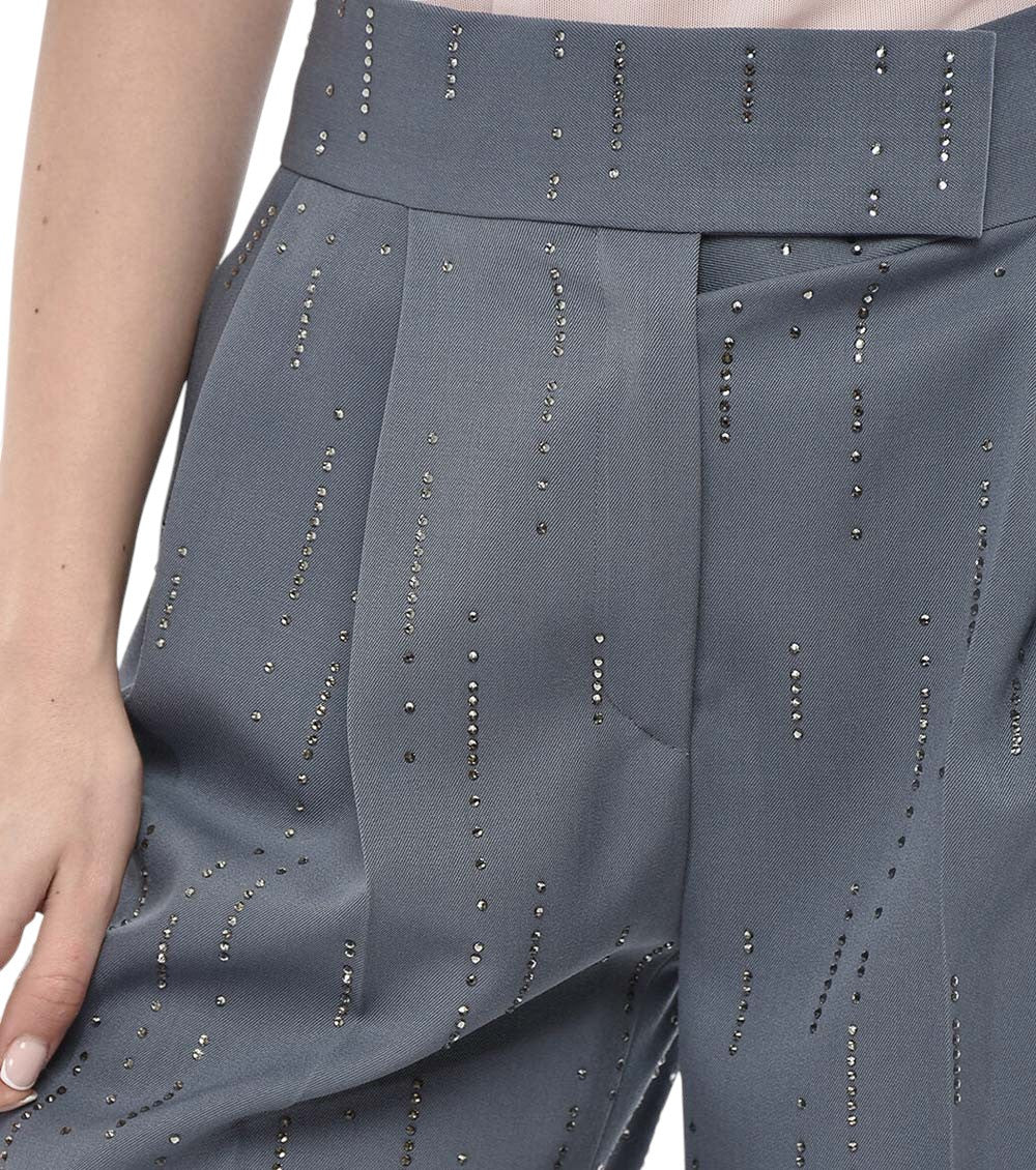 Sky Blue Carrot Pleated Pants 3