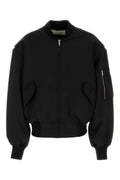 Black Solid Bomber Jacket 1