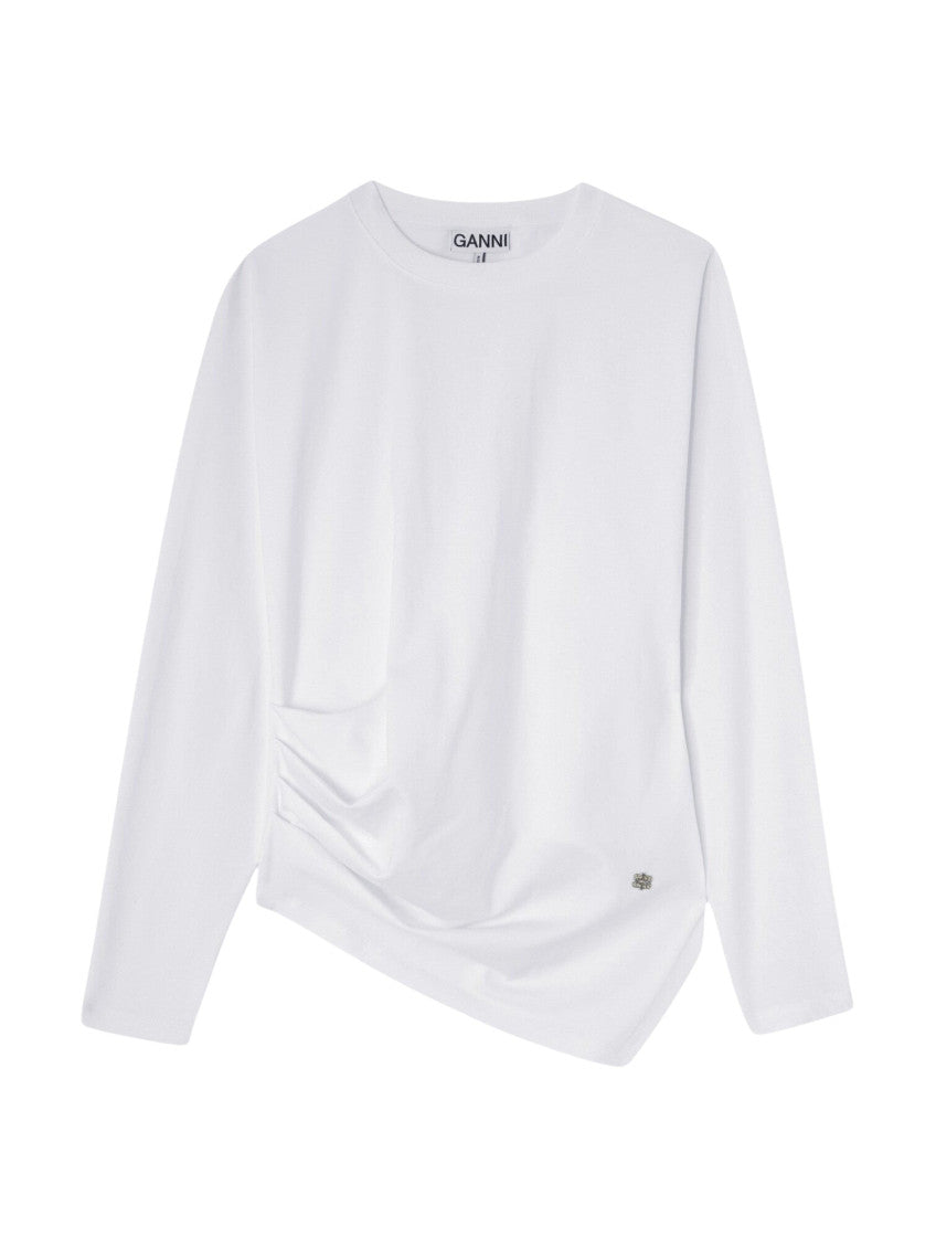 White Solid Crew Neck T-Shirt 1