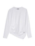 White Solid Crew Neck T-Shirt 1