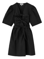 Black Solid V Neck Mini Dress 1