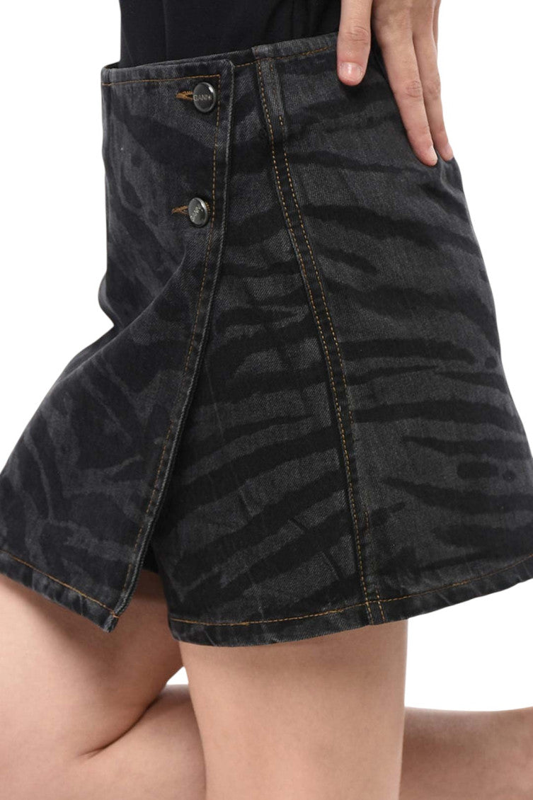 Black Animal Print Mini Skirt 3