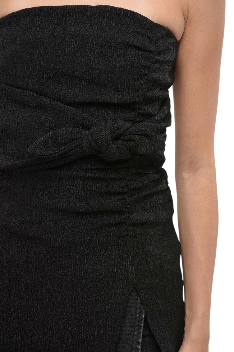 Black Solid Strapless Top 3