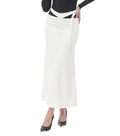 White Solid Midi Skirt 1