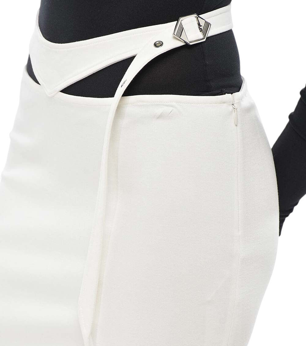 White Solid Midi Skirt 3