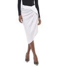 White Solid Midi Skirt 1
