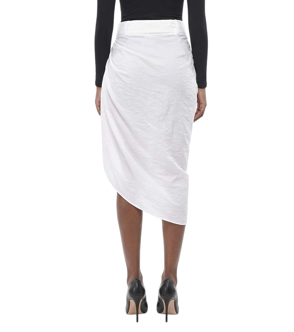 White Solid Midi Skirt 2