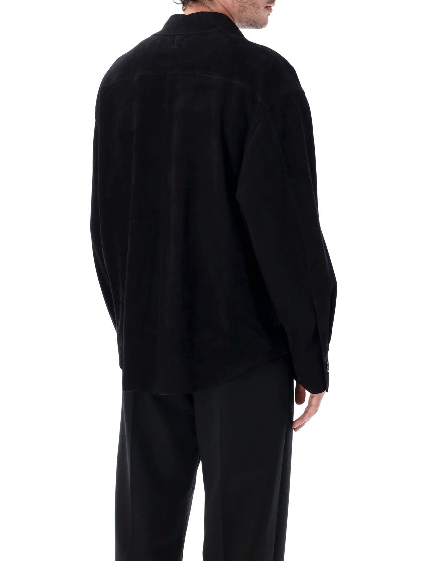 Black Solid Shirt Jacket 2