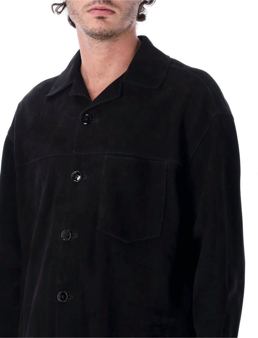 Black Solid Shirt Jacket 3
