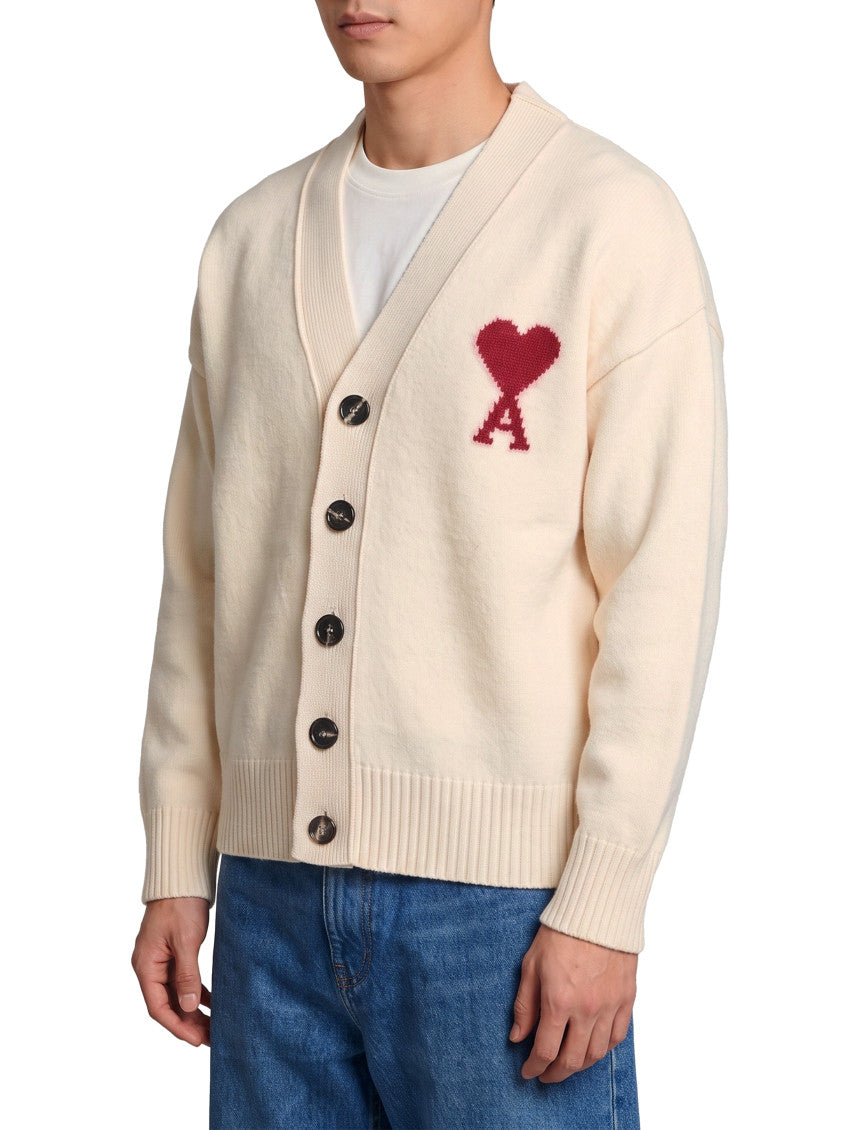 Off White V Neck Cardigan 2