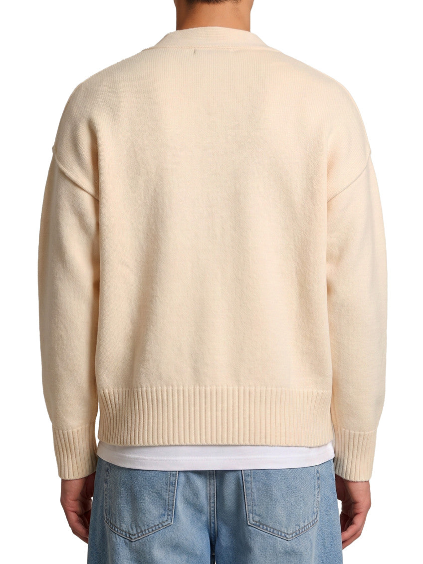 Off White V Neck Cardigan 3