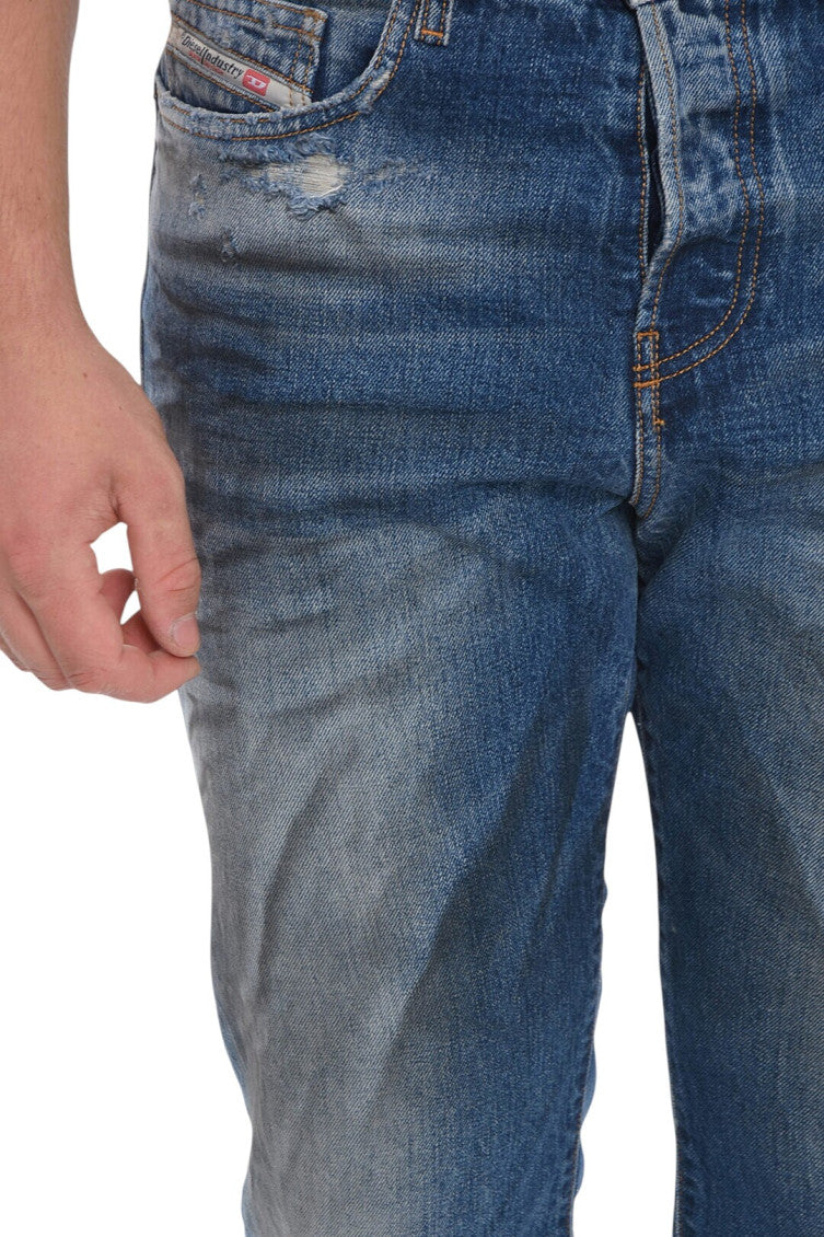 Blue Regular Distressed Jeans 3