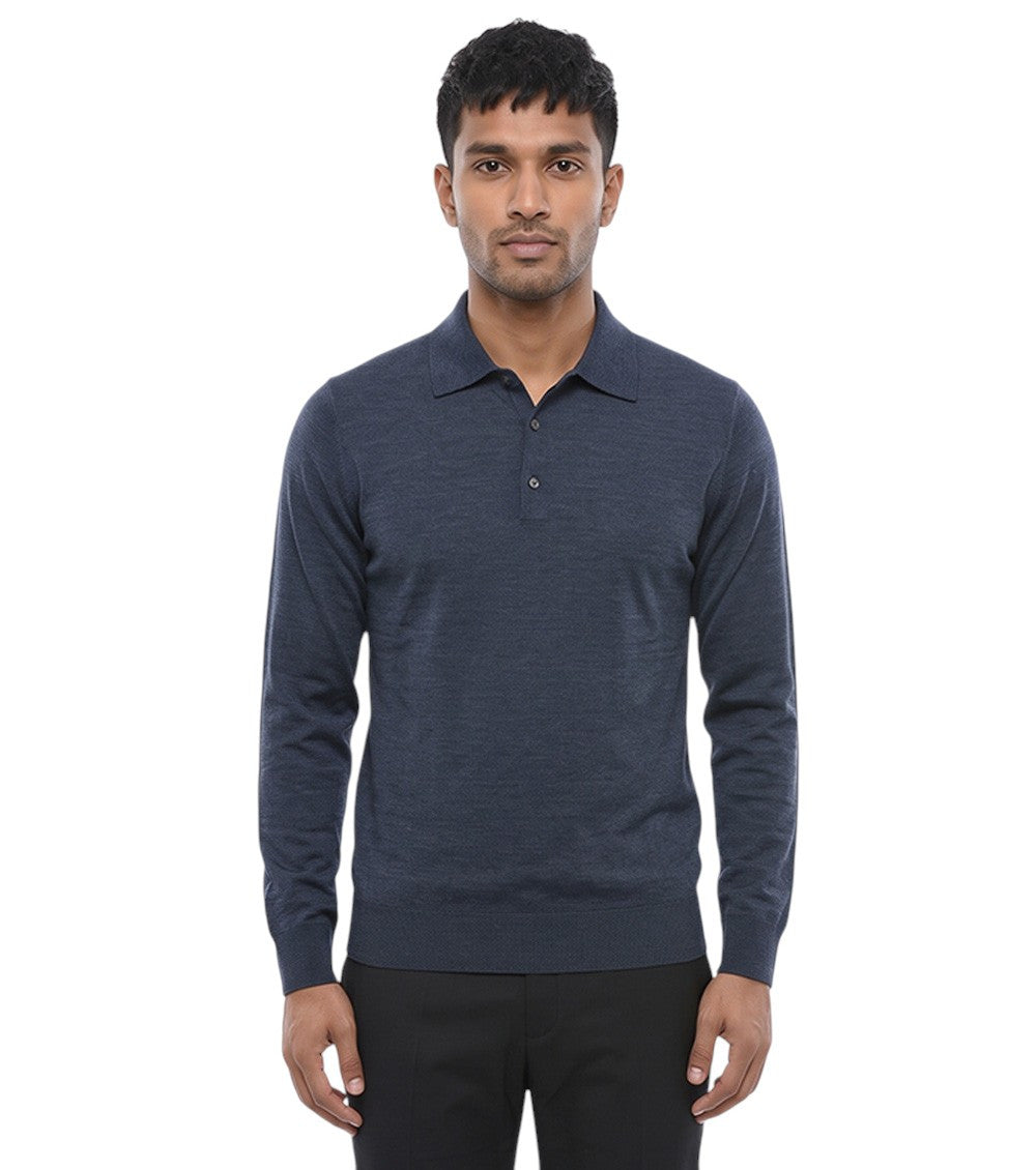 Navy Blue Polo Sweater 1