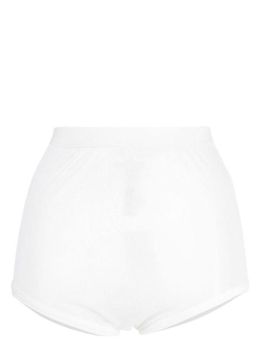 White High-waisted Ribbed Briefs 1