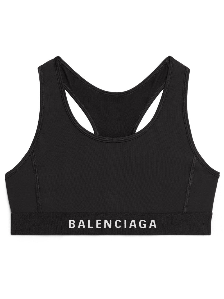 Black Logo Gym Bra 1