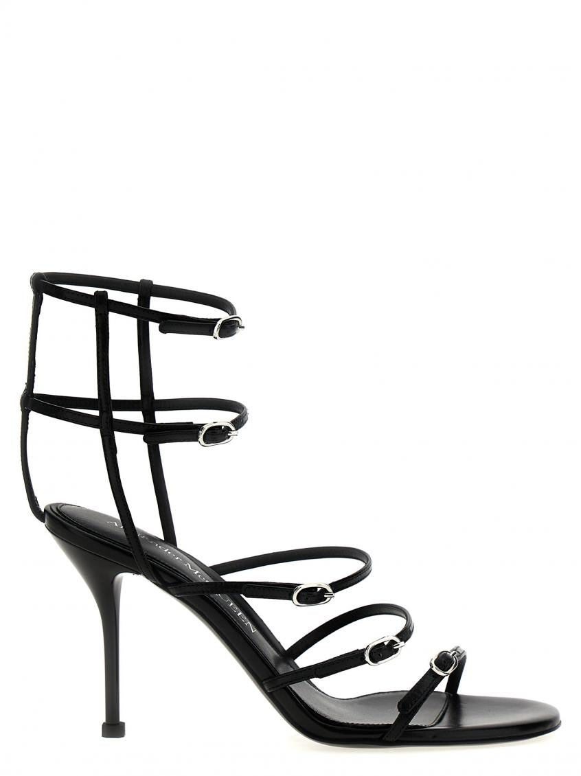 Black Strap Leather Heels 2