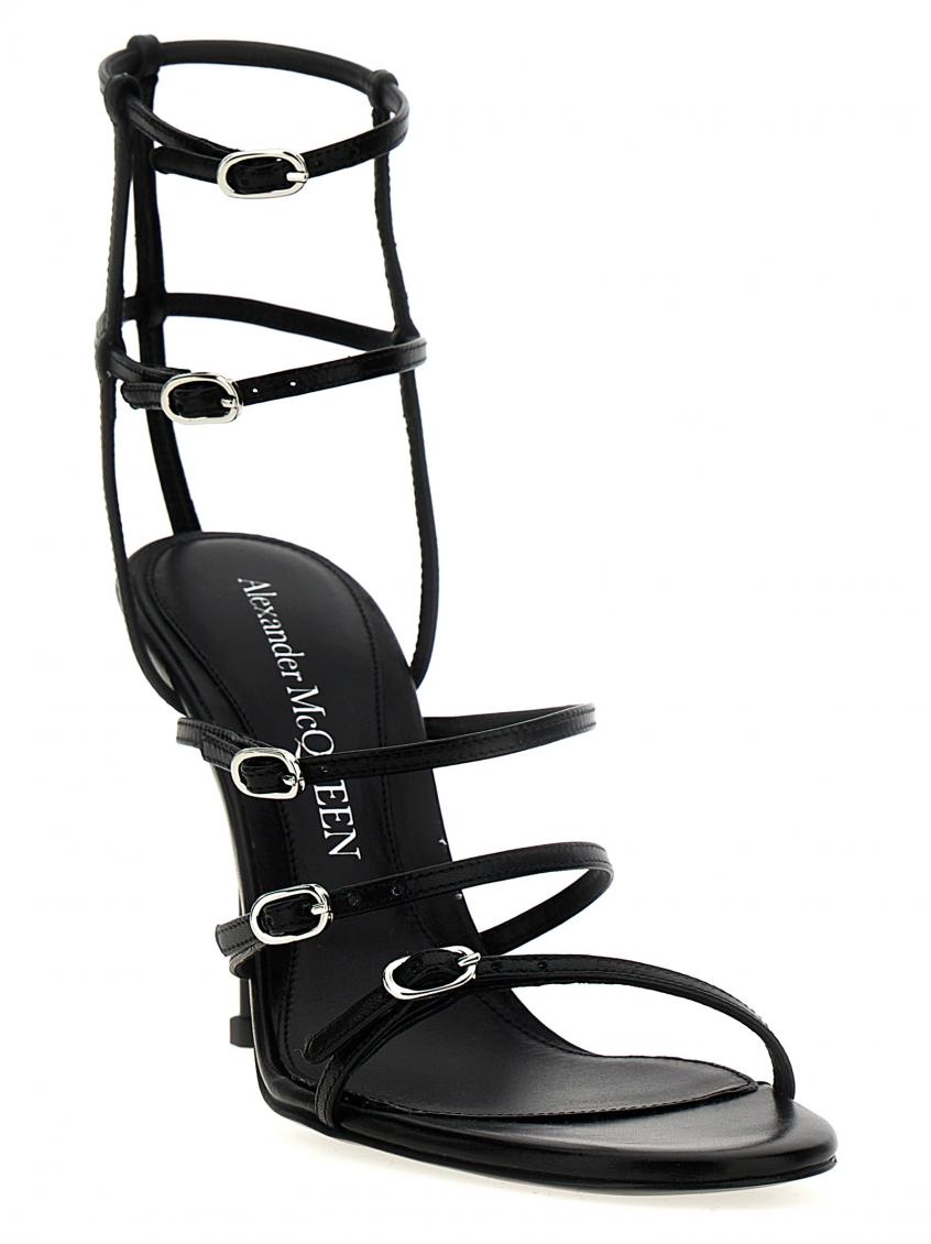Black Strap Leather Heels 3
