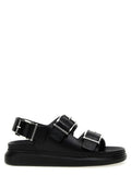 Black Buckles Leather Sandals 1