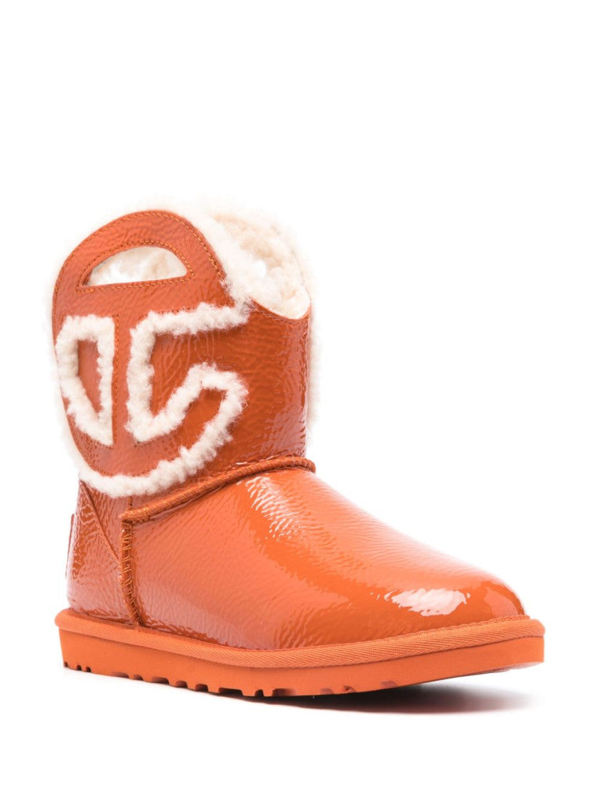 Orange Round Toe Ankle Boots 2