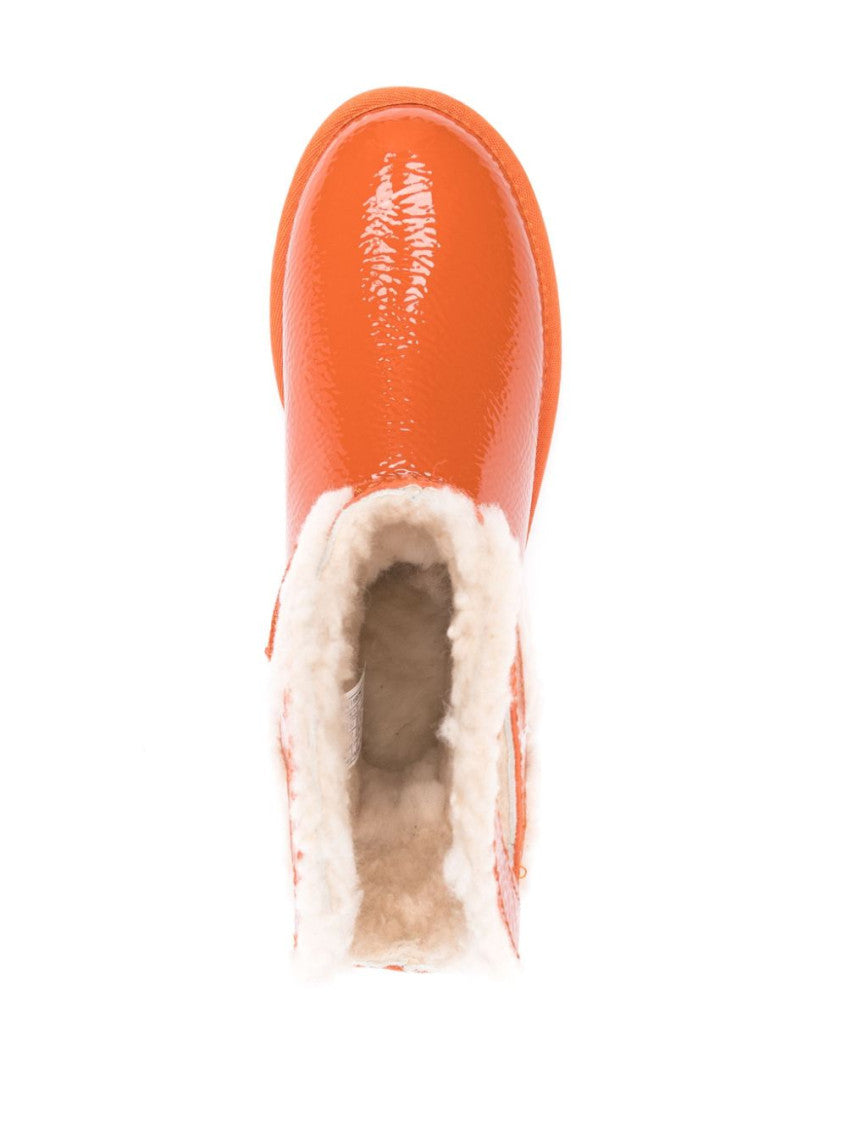 Orange Round Toe Ankle Boots 3
