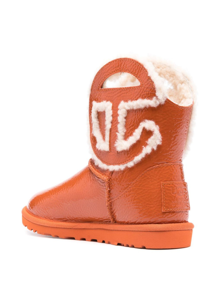 Orange Round Toe Ankle Boots 4