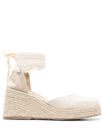 White Raffia Wedges 1