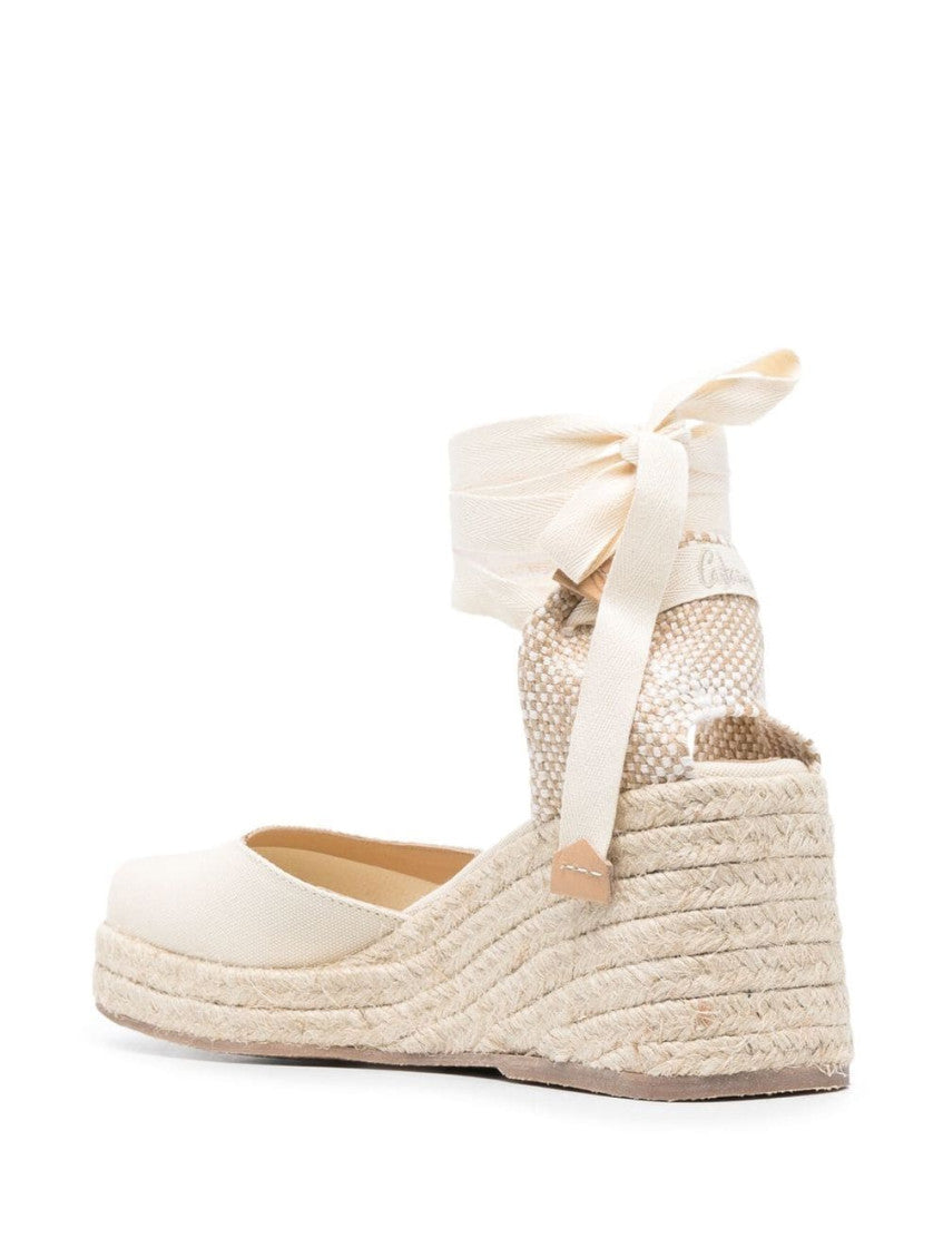 White Raffia Wedges 2