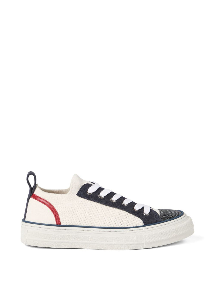 White Color Block Sneaker 1