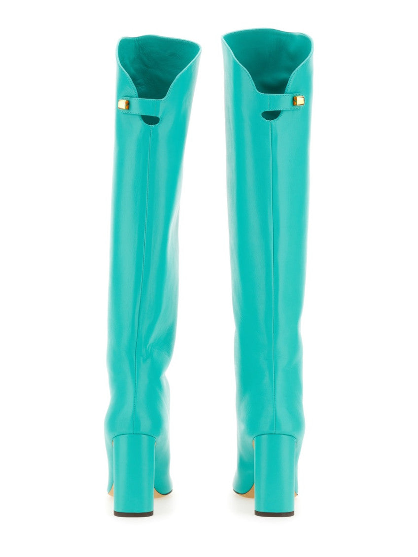 Light Blue Leather Boots 2