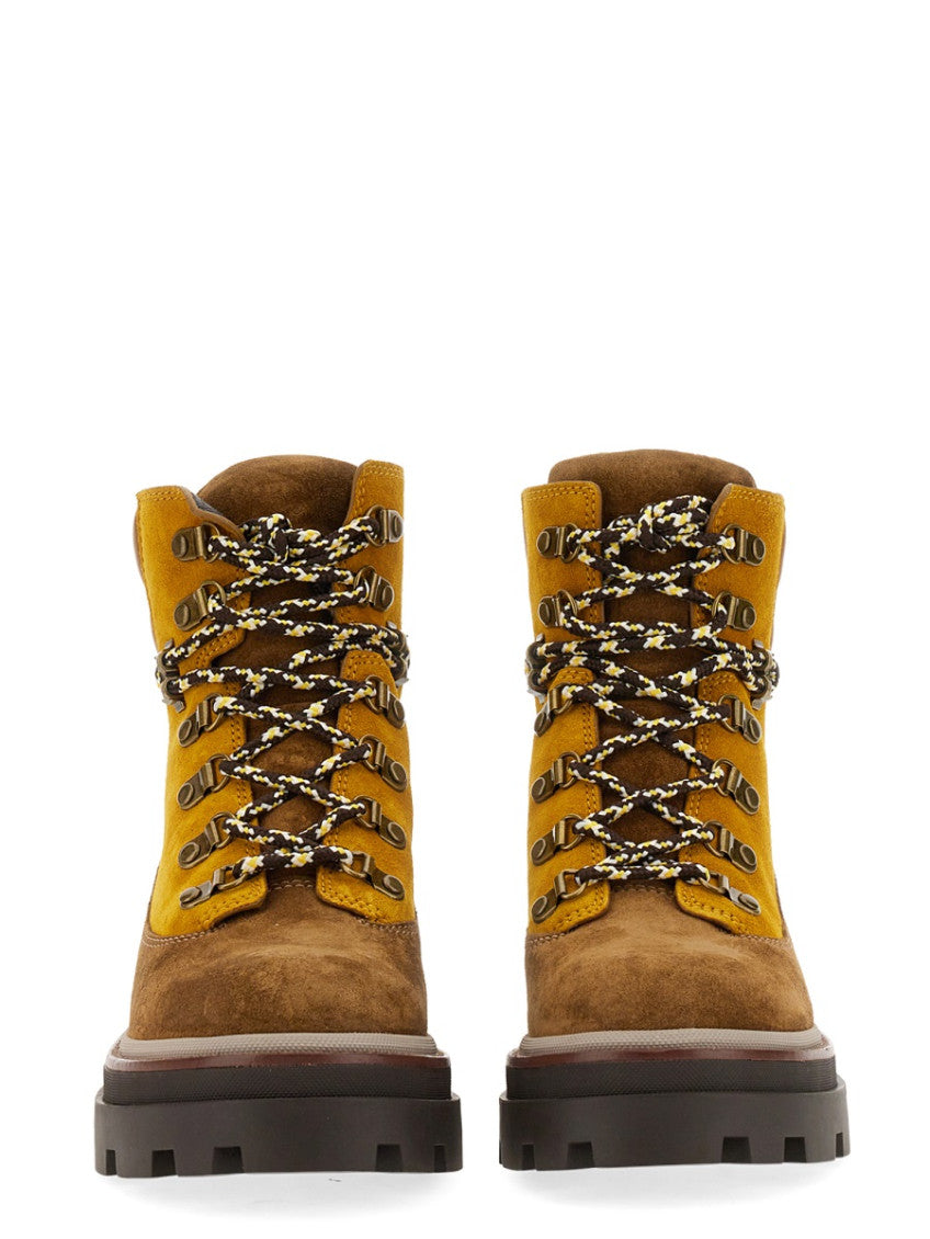 Beige Lace Up Boots 2