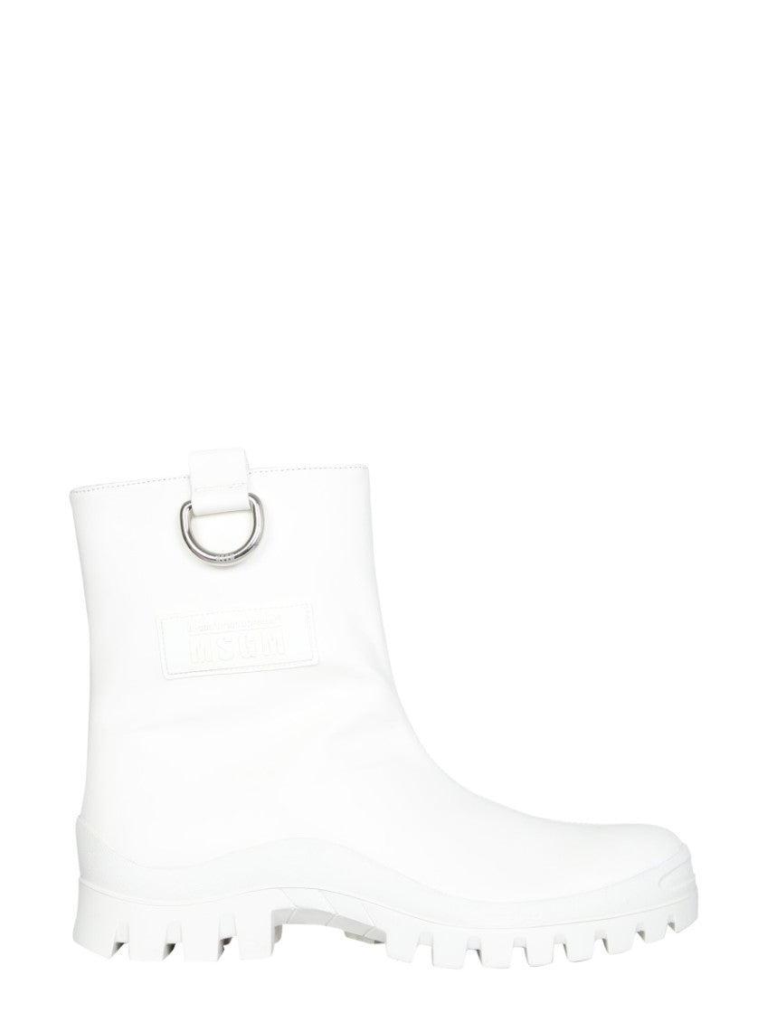 White Logo Boots 1
