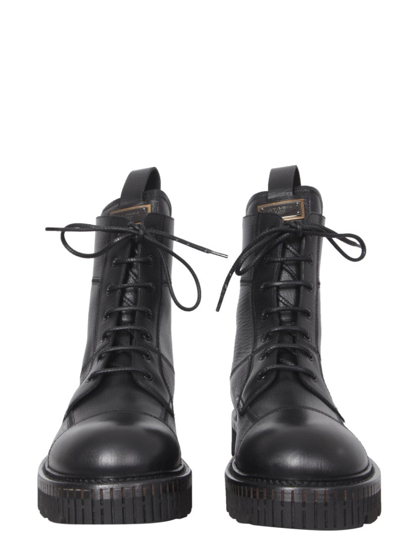 Black Lace Up Boots 2